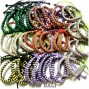 handmade hemp leather bracelet mix color